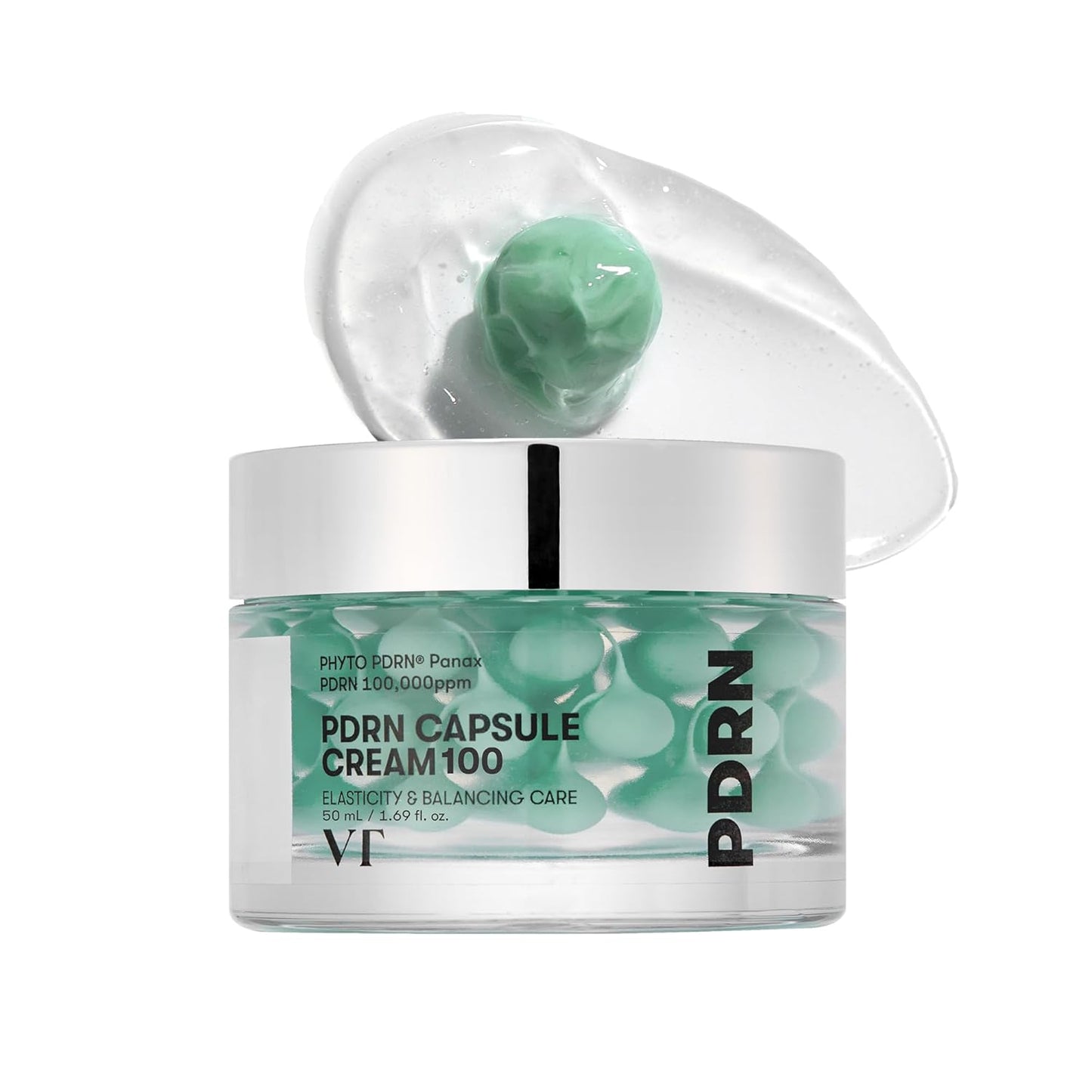 HOTVT COSMETICS PDRN Capsule Cream 100, Hydrating Face Moisturizer with 100,000ppm PDRN, Hyaluronic Acid, 9 Peptides, Firming & Plumping Nourishing Cream, Korean Skin Care, 1.69 fl. oz.