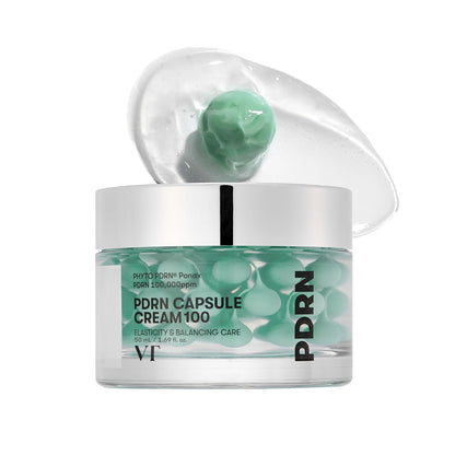 HOTVT COSMETICS PDRN Capsule Cream 100, Hydrating Face Moisturizer with 100,000ppm PDRN, Hyaluronic Acid, 9 Peptides, Firming & Plumping Nourishing Cream, Korean Skin Care, 1.69 fl. oz.