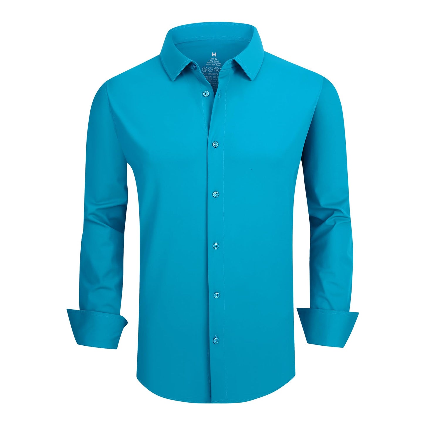 HOTSAMERM Mens Dress Shirt Stretch Wrinkle Free Casual Button Down Shirts | 4-Way Stretch & Moisture Wicking Performance Shirt for Business, Wedding, Work, Church, Easy Care Lightweight & Breathable