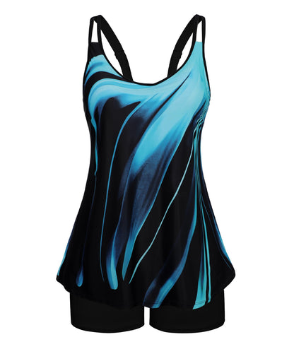 HOTArolina Tankini Swimsuits for Women Tummy Control Two Piece Bathing Suits Flowy Swim Tops with Boy Shorts