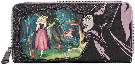 HOTLoungefly Disney Villains Scenes Maleficent Sleeping Beauty Zip Around Wallet