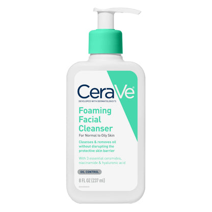 HOTCeraVe Foaming Facial Cleanser, Daily Face Wash for Oily Skin, Hyaluronic Acid + Ceramides + Niacinamide, Fragrance Free, Non-Drying Oil Control Face Wash, 19 Fluid Ounces