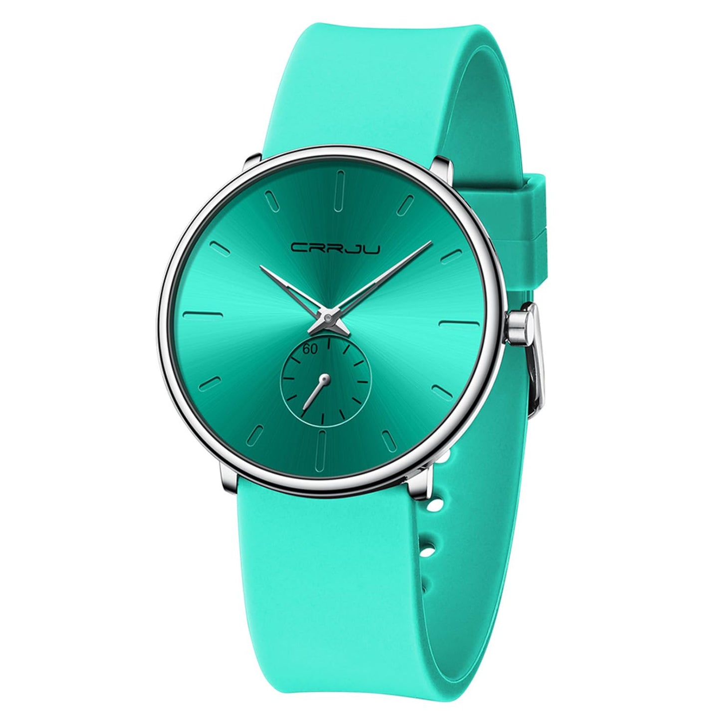 HOTCRRJU Men’s Women Watch Casual Stylish Waterproof Quartz Unisex Wristwatches, Ultra Thin Watches for Men Women, Colorful Silicone Band