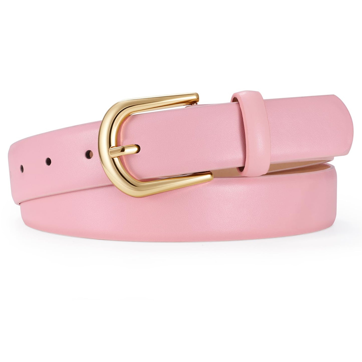 HOTJASGOOD Leather Belt Women Belts for Jean Pants with Gold Buckle Fashion Ladies Waist Belt