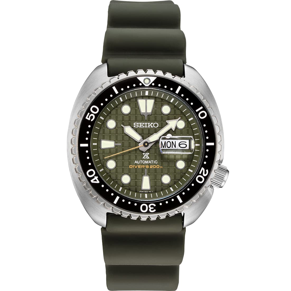 HOTSEIKO Automatic Watch for Men - Prospex Automatic Diver - Patterned Dial | Day/date, Rotating Bezel, 200m Water-Resistant, Lumibrite Hands and Markers, Manual Wind, 41-Hour Reserve
