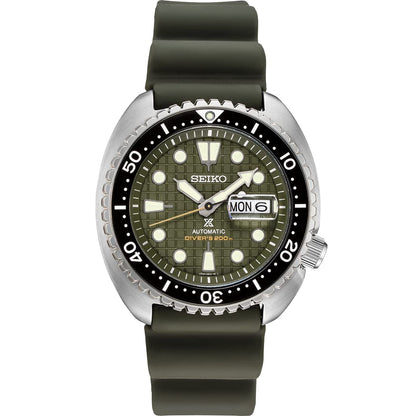 HOTSEIKO Automatic Watch for Men - Prospex Automatic Diver - Patterned Dial | Day/date, Rotating Bezel, 200m Water-Resistant, Lumibrite Hands and Markers, Manual Wind, 41-Hour Reserve