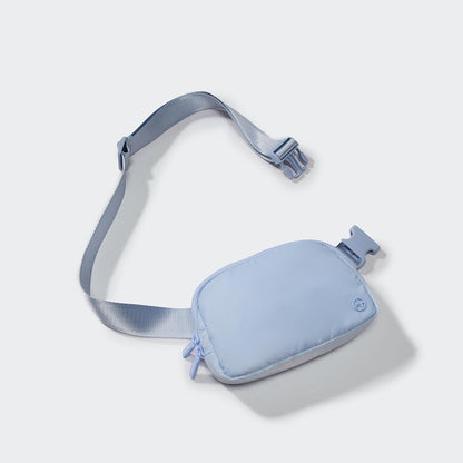 HOTPander Two Way Zipper Fanny Pack Nylon Everywhere Belt Bag for Women, Water Repellent Waist Packs, Crossbody Bags with Adjustable Strap (Windmill Blue).