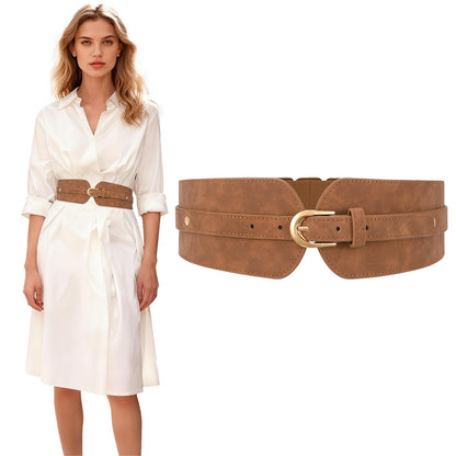 HOTSUOSDEY Womens Wide Elastic Waist Belt for Dress Ladies Stretch Cinch Belt for Women