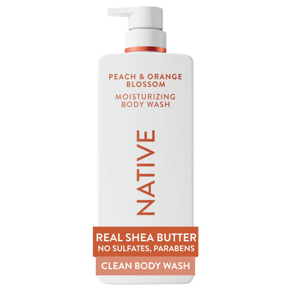 HOTNative Moisturizing Body Wash, Clean & Gentle 24-Hour Hydration with Shea Butter, for Sensitive and Dry Skin, for Women & Men, Sulfate-free, Paraben-free, Cocoa Butter & Vanilla, 22 fl oz