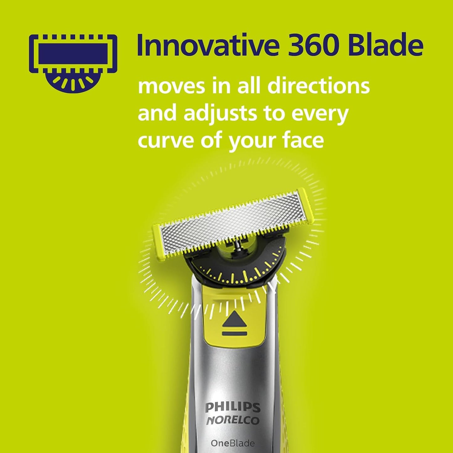 HOTPhilips Norelco OneBlade 360 Blades, Genuine Replacement Blades for OneBlade Electric Shaver and Trimmer, Durable Stainless Steel, Trim, Edge and Shave, 3 Pack, QP430/80