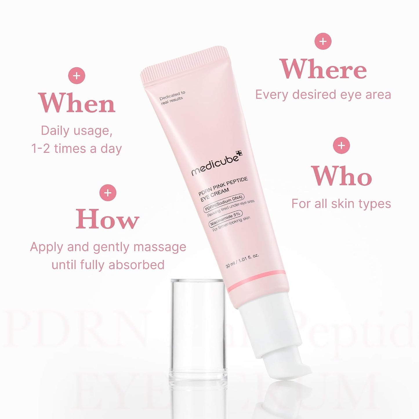 HOTmedicube Eye Serum with Salmon DNA PDRN & Pink Peptides | 99% Purity Retinol for Fine Lines | PDRN & Niacinamide for Uneven Skin Tone | Korean Skincare, 1.01 fl.oz