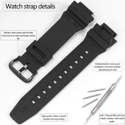 HOTAE1500WH Replacement Strap Compatible with Casio AE1500 WS1500H WS-1700H DW-291 Resin Watch Band Bracelet