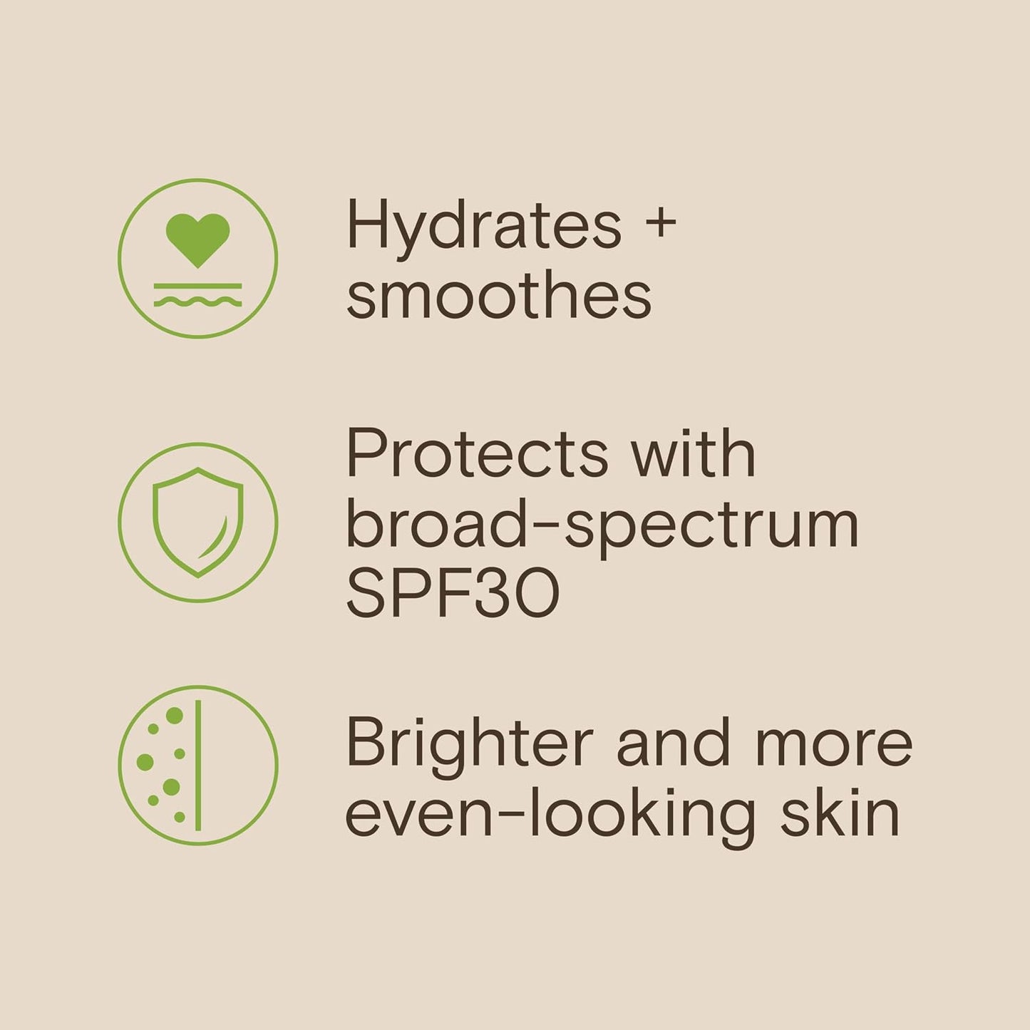 HOTAveeno Positively Radiant Face Moisturizer with SPF 30 Sunscreen, Hydrating Facial Moisturizer with Soy Extract to Visibly Improve Skin Tone and Texture, Hypoallergenic Formula, Oil-Free, 2.3 Fl Oz
