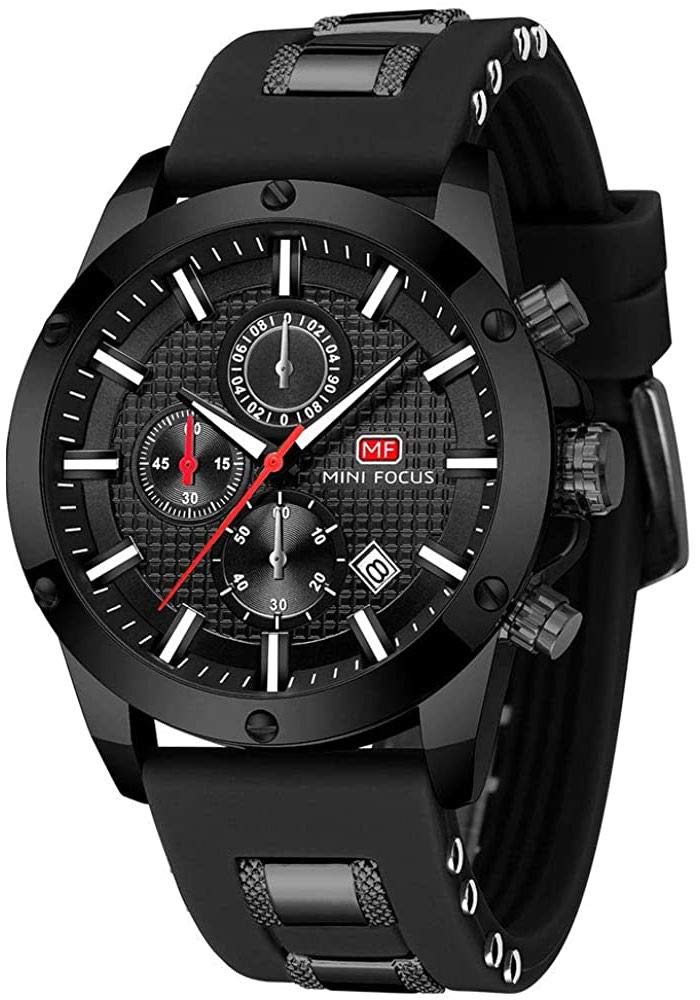 HOTAIMES Watch for Men Sport Military Waterproof Chronograph Mens Watches Analog Quartz Big Face Classic Stylish Fashion Casual Designer Business Work Wrist Watch Elegant Gift for Men