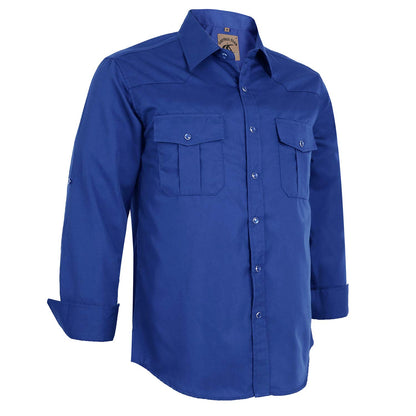 HOTCOEVALS CLUB Men's Western Pearl Snap Button Up Casual Cowboy Long Sleeve Two Pockets Work Shirts