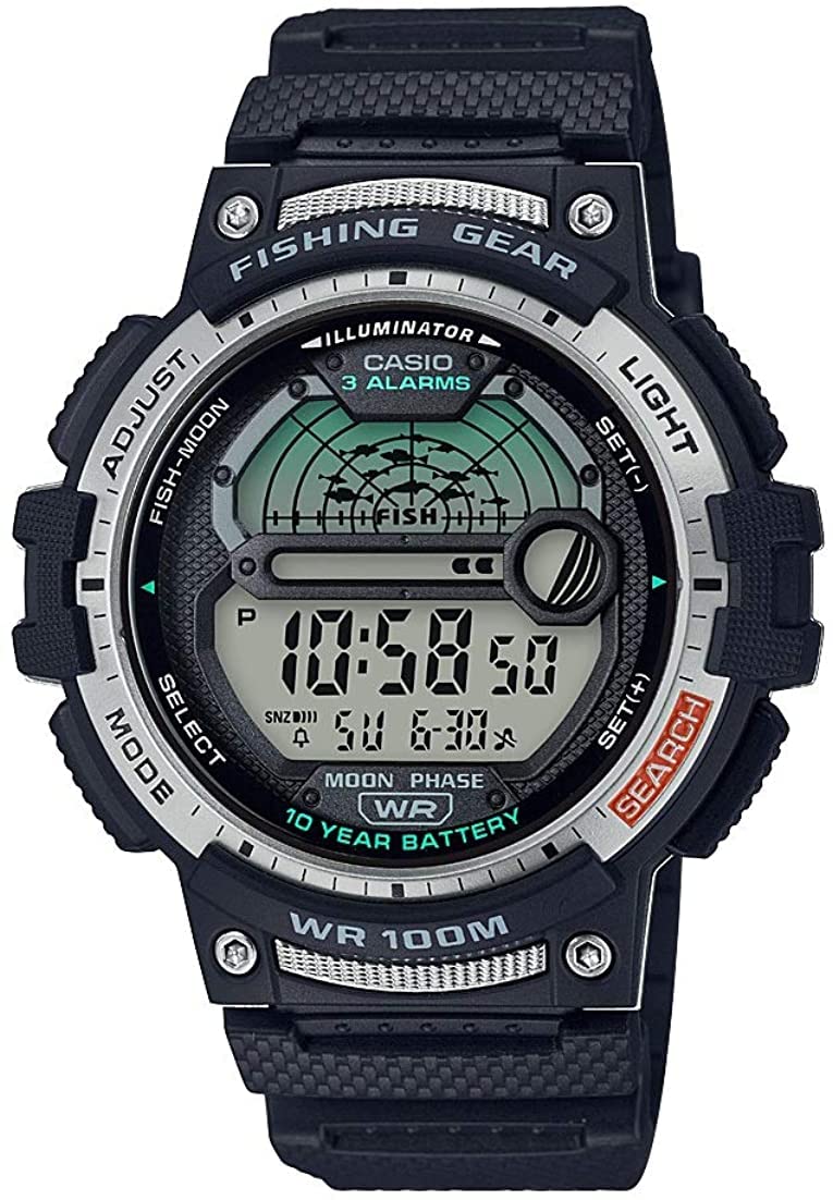 HOTCasio Fishing Timer Quartz Watch with Resin Strap