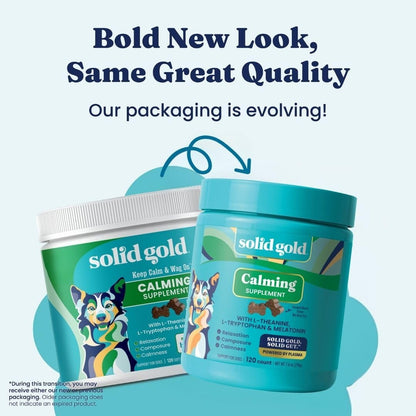 HOTSolid Gold Calming Chews for Dogs - Dog Calming Chews w/Melatonin for Separation, Stress & Hyperactivity Relief - Supports Relaxation for Travel, Fireworks & Storms - All Ages & Sizes - Bacon 120ct