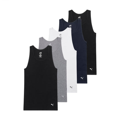 HOTPuma Men's 5 Pack Cotton Rib Tank Top