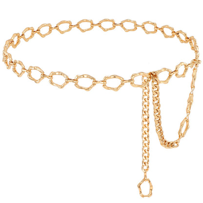 HOTTRIWORKS Waist Chain for Women Ladies Metal Link Chunky Chain Belt for Dresses