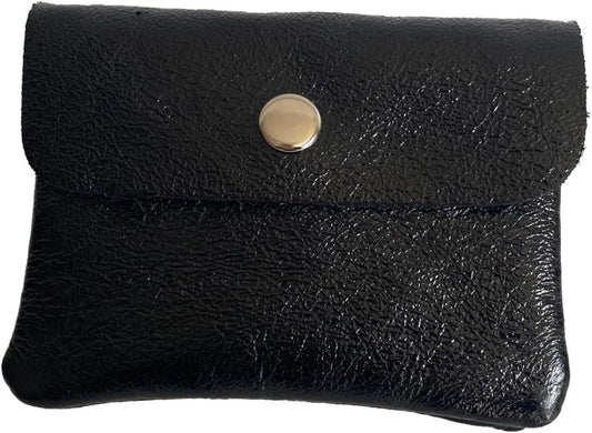 HOTSmall Women's Wallet in Genuine Italian Leather (Black)