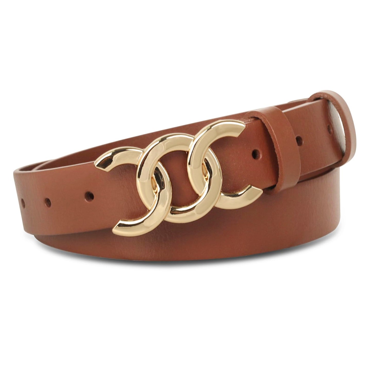 HOTAurolran Women's Leather Belt with Buckle - Ideal for Dresses, Jeans, and Coats