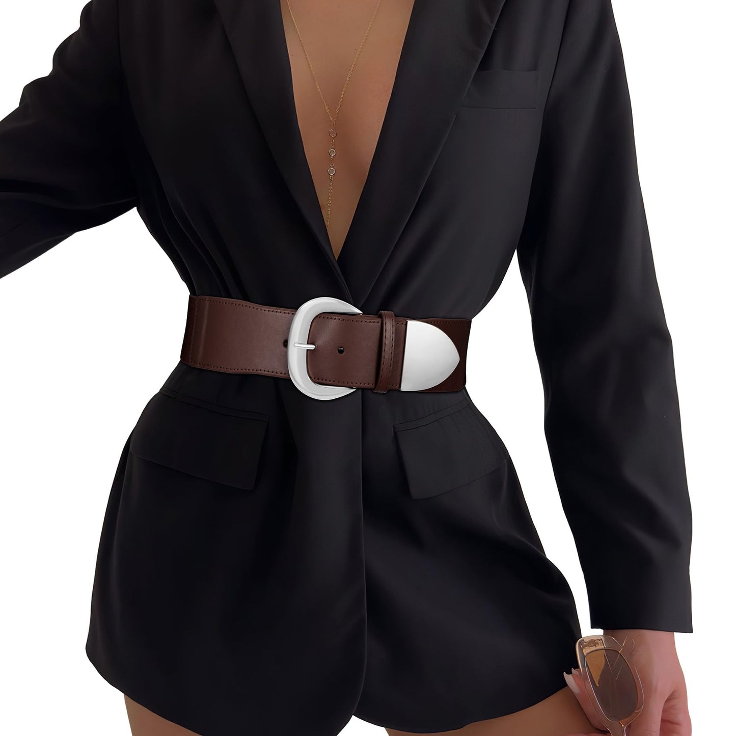 HOTWomen Wide Elastic Waist Belt for Dresses Fashion Thick Stretchy Belt for Trendy
