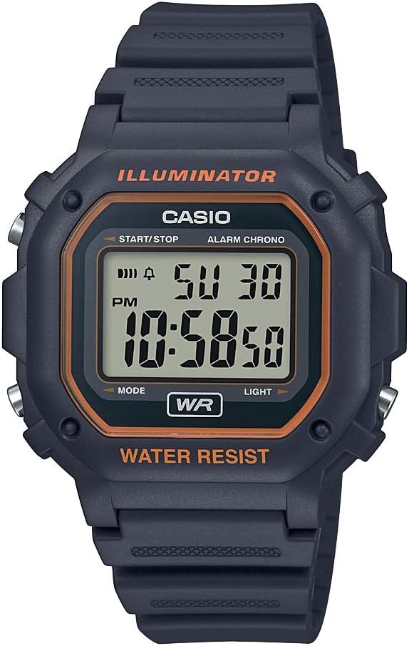 HOTCasio F108WH Series | Men's Digital Watch | Illuminator | Water Resistant | LED Light | Daily Alarm | 1/100 SEC Stopwatch | 3 Hands (HR, Min, SEC) | Date/Day Display | Daily Alarm | 7 Year Battery