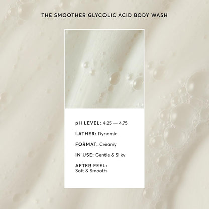 HOTNaturium The Smoother Glycolic Acid Exfoliating Body Wash, Soft & Smoothing Cleanser, 16.9 oz