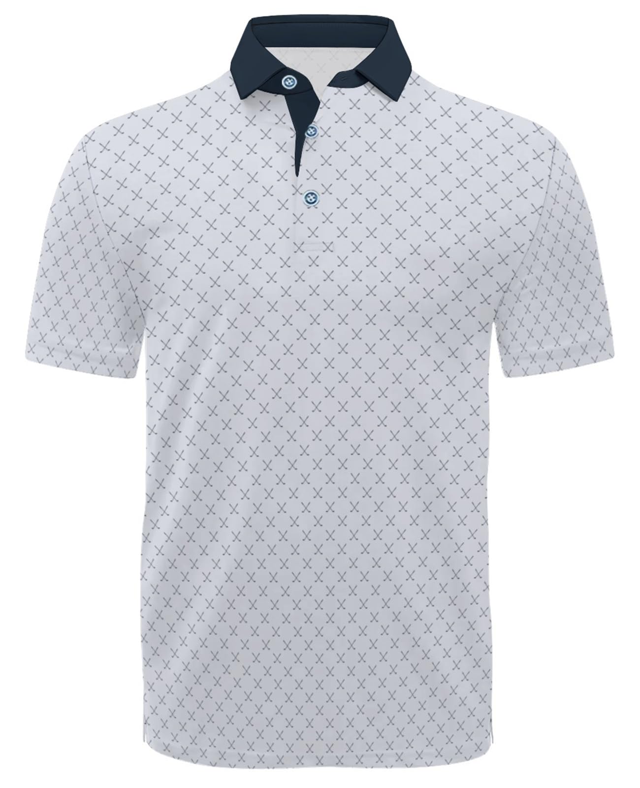 HOTHodaweisolp Golf Shirts for Men Dry Fit Print Moisture Wicking Performance Short Sleeve Polo Shirt