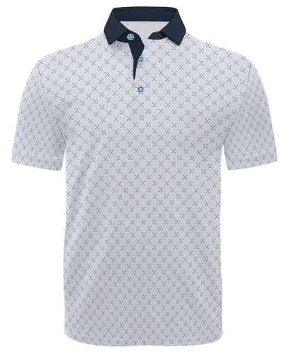 HOTHodaweisolp Golf Shirts for Men Dry Fit Print Moisture Wicking Performance Short Sleeve Polo Shirt