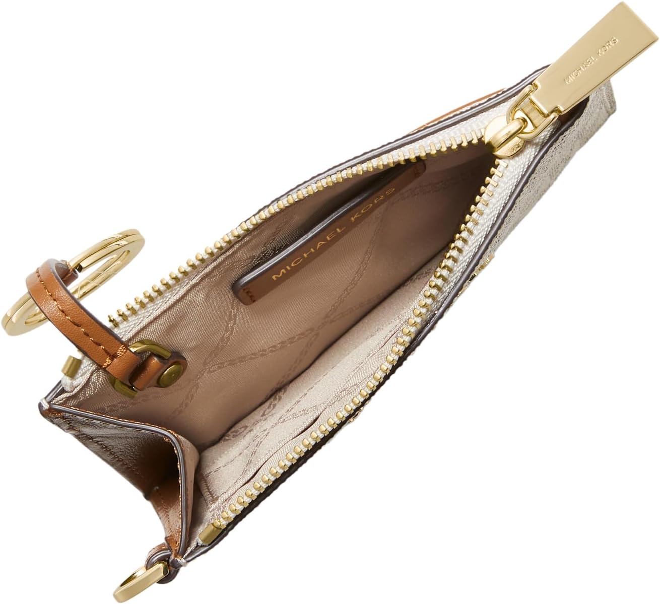 HOTMichael Kors Jet Set Small Coin Purse, Gold-Tone Hardware/Vanilla