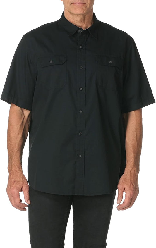HOTWrangler Authentics Men's Short Sleeve Classic Woven Shirt