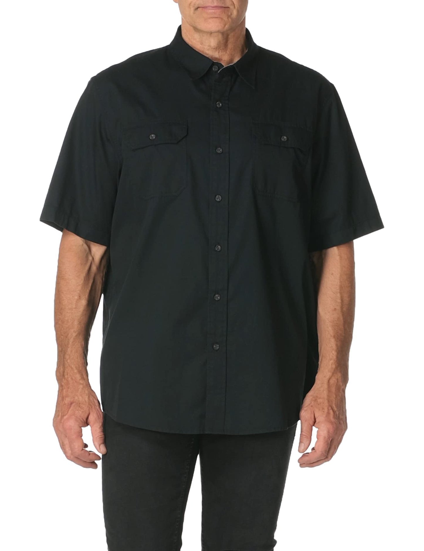 HOTWrangler Authentics Men's Short Sleeve Classic Woven Shirt