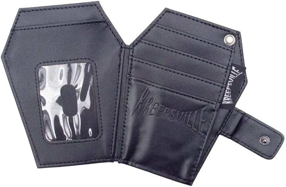 HOTkreepsville 666 Gothic Embossed RIP Bat Spooky Coffin Wallet
