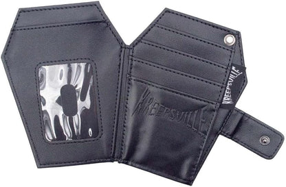 HOTkreepsville 666 Gothic Embossed RIP Bat Spooky Coffin Wallet