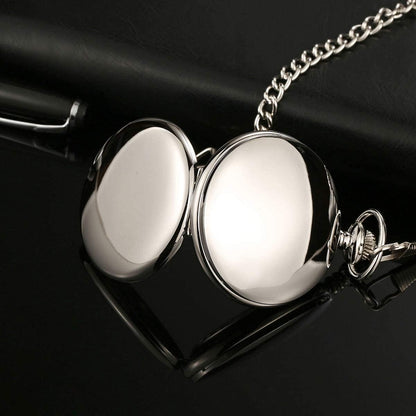 HOTBOSHIYA Smooth Quartz Pocket Watches for Men Classic Arabic Digital Luminous Dial & Day Date Pocket Watch with Chain Christmas Graduation Birthday Gifts