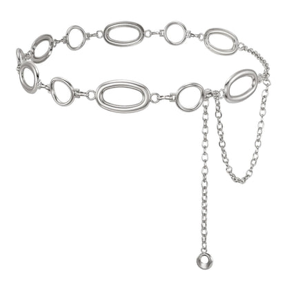 HOTWHIPPY Metal Waist Chain Belt Women Adjustable Body Link Belts Ladies Fashion Chain for Jeans Dress