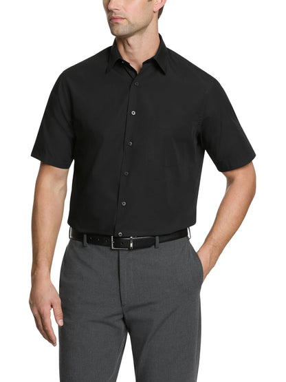HOTVan Heusen Men's Short Sleeve Dress Shirt Regular Fit Poplin Solid