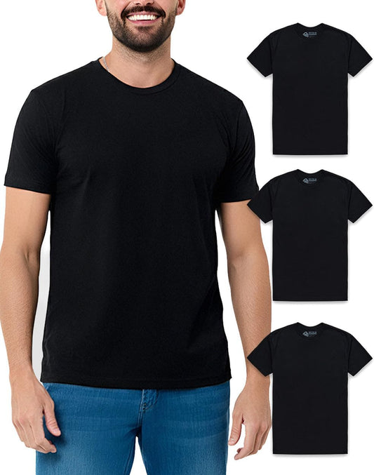 HOTMens T Shirts Soft Cotton Crew Neck Athletic Fit Casual Tees S-4XL | Soft cotton blend casual tee shirts with 4-way stretch - tag-free athletic fit for gym, work & casual wear. A go-to gift.