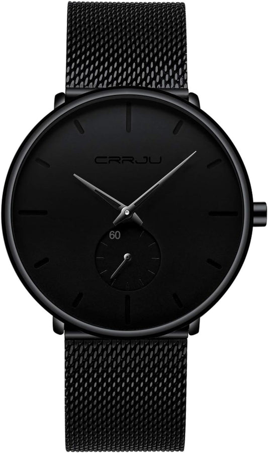 HOTMens Watches Ultra-Thin Minimalist Waterproof - Fashion Wrist Watch for Men Unisex Dress with Stainless Steel Mesh Band