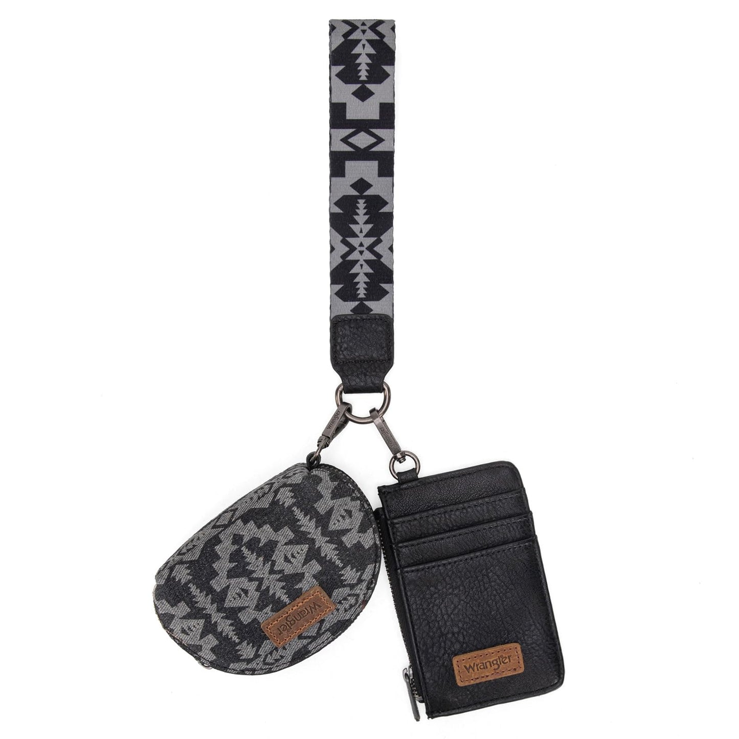 HOTWrangler Western Keychain Wristlet Wallets for Women Retro Dual Pouch Wristlet Credit Card Holder Wallet with Zipper Pocket WG2214-W0051BK