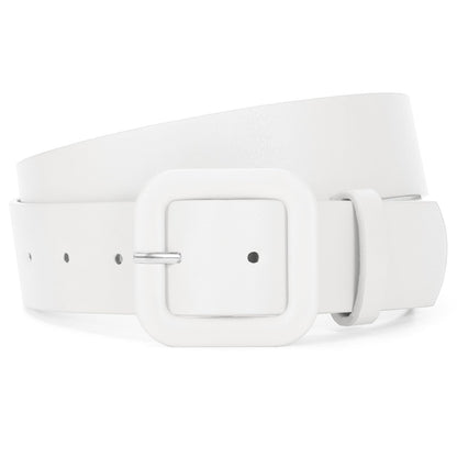 HOTWHIPPY Women Leather Belt Candy Color Fashion Square Buckle Belt Ladies Belt for Jeans Pants Dresses