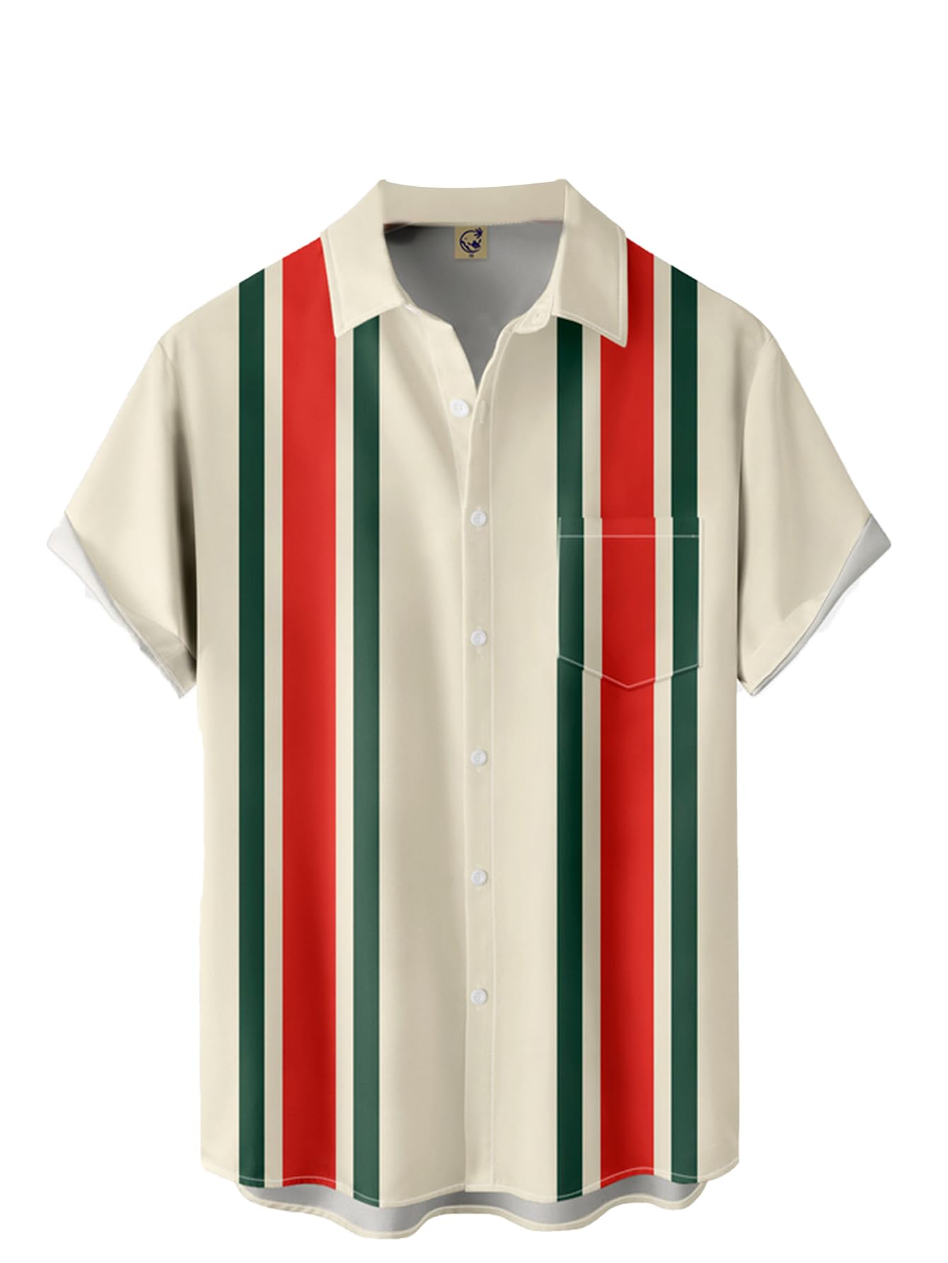 HOTHardaddy Men's Vintage Bowling Shirt Short Sleeve Button Down Hawaiian Summer Beach Printed Casual Shirts