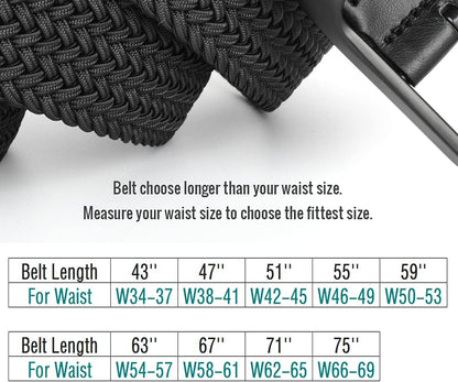 HOTPlus Size 43'' to 75'' Mens Elastic Stretch Belts Big and Tall Belt