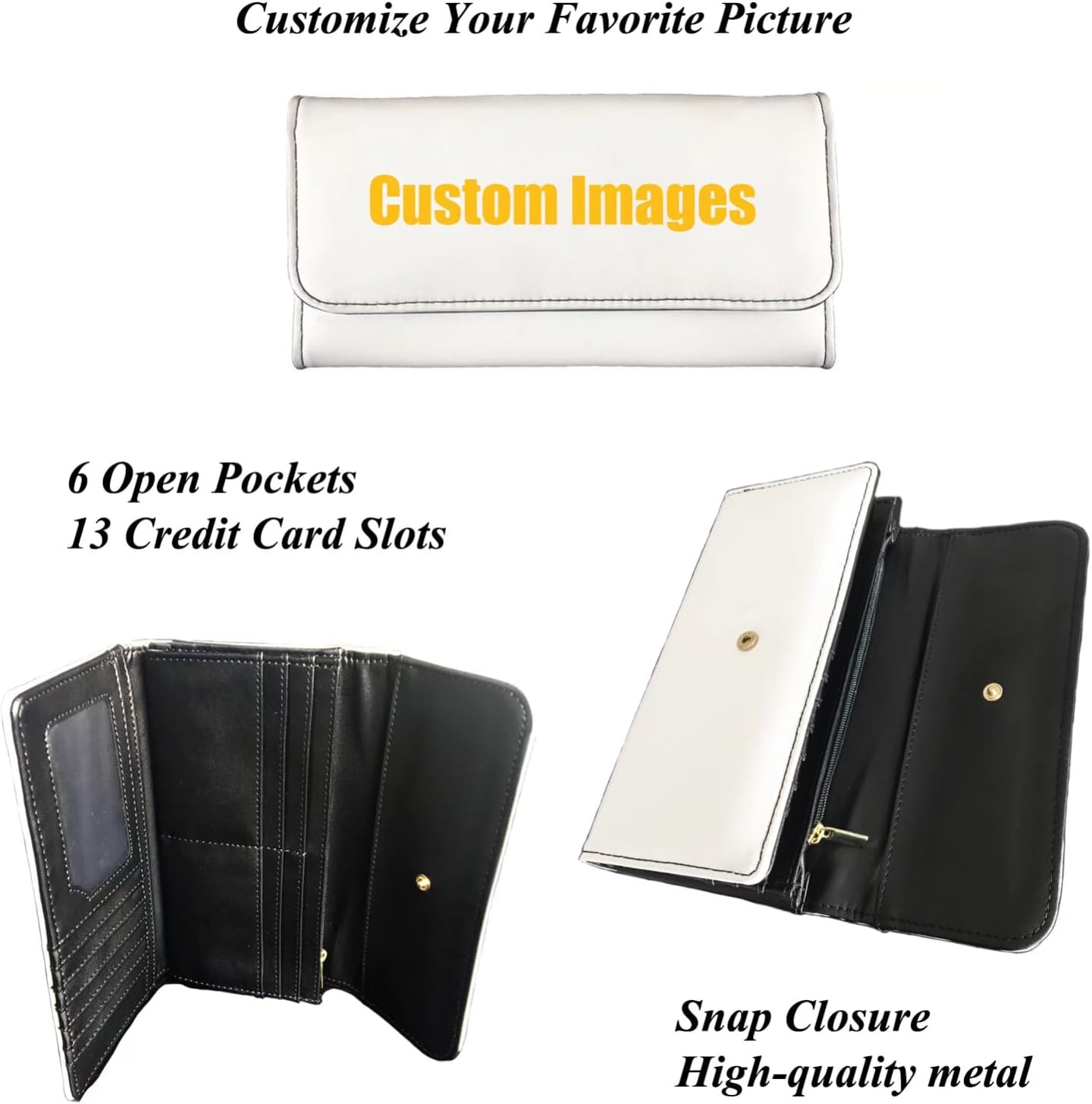 HOTAFPANQZ Women's Wallets Large Capacity with RFID Protection Waterproof Leather Long Clutch Wallet Phone Holder Zip Multi-Cards Slots PU Leather Wallet American Flag Clutch Wallet