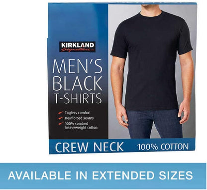 HOTKirkland Signature Men's Crew Neck Tee 100% Combed Heavyweight Cotton T-Shirts (Pack of 6)