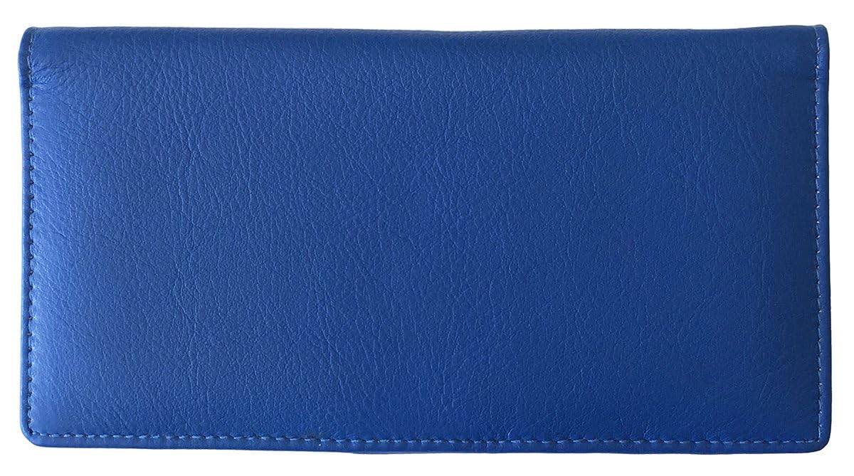 HOTRFID Leather Checkbook Cover With Credit Card Slots and Pen Holder