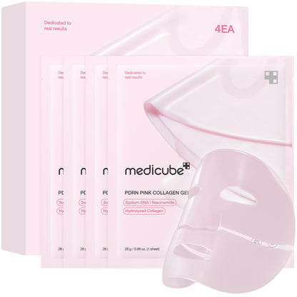 HOTmedicube Jelly Gel Mask with Brightening Kojic Acid Turmeric | Overnight Face Mask for Glass Glow Skin | Elasticity, Hydrating, Firming and Radiance Boosting | Korean Skincare, 28g x 4ea