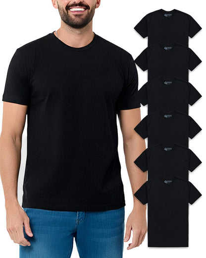 HOTMens T Shirts Soft Cotton Crew Neck Athletic Fit Casual Tees S-4XL | Soft cotton blend casual tee shirts with 4-way stretch - tag-free athletic fit for gym, work & casual wear. A go-to gift.