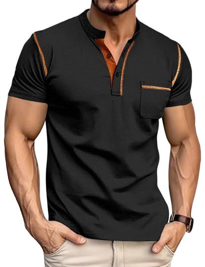 HOTMen's Henley Shirt Short Sleeve T-Shirt Casual Top Pullover Summer Lightweight Tee Shirts with Button